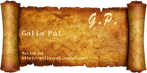 Galla Pál névjegykártya